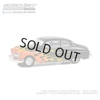 GREEN LiGHT EXCLUSIVE 1/64 Flames The Series - 1949 Mercury Eight 2-Door Coupe - Black with Flames