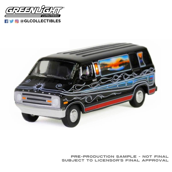 画像1: GREEN LiGHT EXCLUSIVE 1/64 Vannin' - 1977 Dodge B-100 Custom Van - Mountain Sunrise Decoration