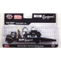 M2 Machines 1/64 1956 Ford COE & 1932 Ford 3 Window Coupe MOON Equipped Black
