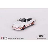 MINI GT 1/64 Porsche 911 Carrera RS 2.7 Grand Prix White/Red Livery (LHD)