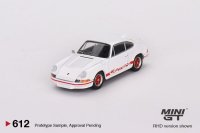 MINI GT 1/64 Porsche 911 Carrera RS 2.7 Grand Prix White/Red Livery (LHD)