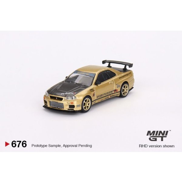 画像2: MINI GT 1/64 Nissan Skyline GT-R R34 Top Secret Gold (RHD) Japan exclusive