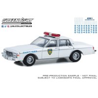 GREEN LiGHT 1/64 Hot Pursuit - 1989 Chevrolet Caprice - NYPD Auxiliary with NYPD Squad Number Decal Sheet