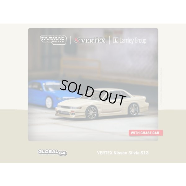 画像1: Tarmac Works 1/64 VERTEX Nissan Silvia S13 White / Gold