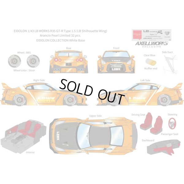 画像13: EIDOLON 1/43 LB WORKS R35 GT-R Type 1.5 (LB Shilhouette Wing) Arancio Pearl Limited 32 pcs.