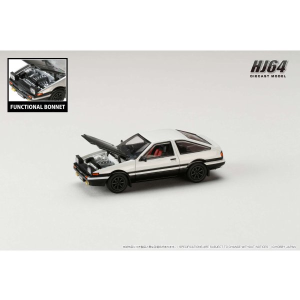 画像4: Hobby JAPAN 1/64 Toyota Sprinter Trueno GT APEX (AE86) JDM Style Carbon Bonnet White/Black