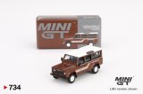 MINI GT 1/64 Land Rover Defender 110 1985 County Station Wagon Russet Brown (RHD)