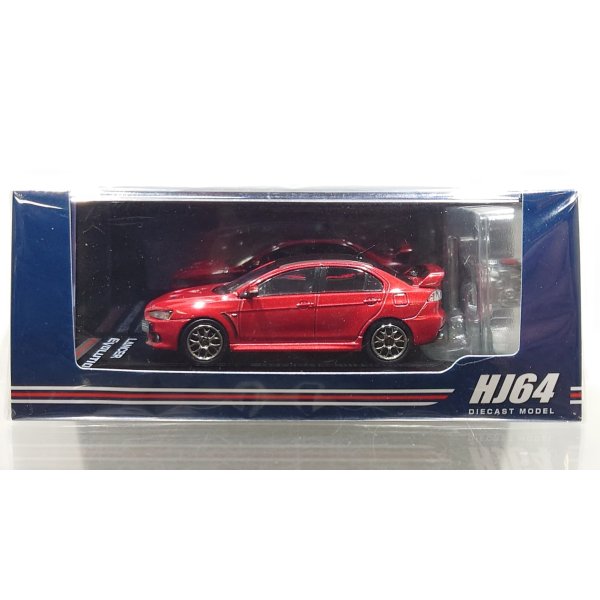 画像1: Hobby JAPAN 1/64 Mitsubishi Lancer Evolution X FINAL EDITION Red Metallic / Black Roof with Engine Display Model 