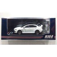 Hobby JAPAN 1/64 Mitsubishi Lancer Evolution X FINAL EDITION White Pearl / Black Roof with Engine Display Model