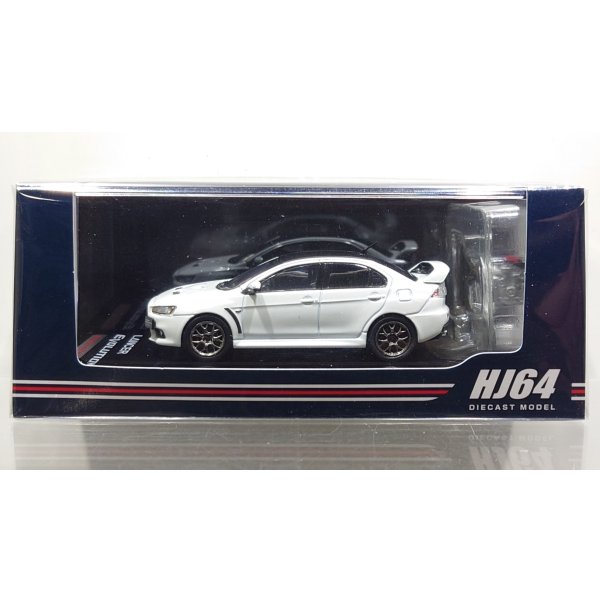 画像1: Hobby JAPAN 1/64 Mitsubishi Lancer Evolution X FINAL EDITION White Pearl / Black Roof with Engine Display Model