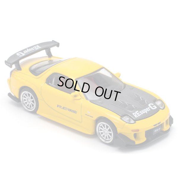 画像1: POP RACE 1/64 MAZDA RX-7 (FD3S) RE-AMEMIYA WIDEBODY YELLOW