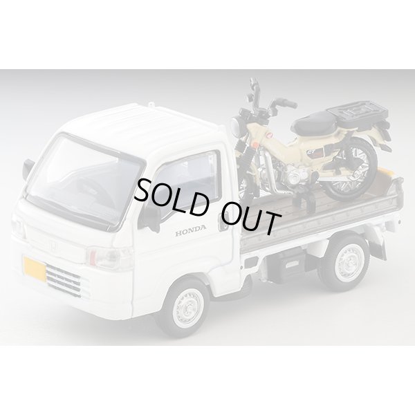 画像1: TOMYTEC 1/64 Limited Vintage NEO Honda Acty Truck (White) バイク店仕様  ホンダ CT125・ハンターカブ付
