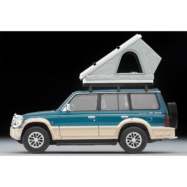画像4: TOMYTEC 1/64 Limited Vintage NEO Mitsubishi Pajero Mid Roof Wide VR '91 (Green/Beige) オプションパーツ装着車 テント, フィギュア付 