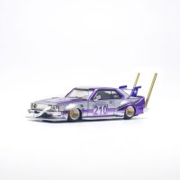 POP RACE 1/64 SKYLINE C210 KAIDO RACER (BOSOZOKU STYLE) PURPLE CHROME/SILVER