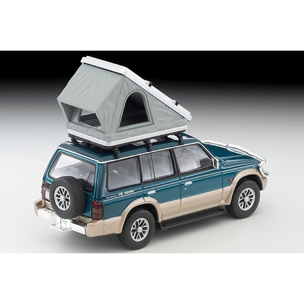 画像3: TOMYTEC 1/64 Limited Vintage NEO Mitsubishi Pajero Mid Roof Wide VR '91 (Green/Beige) オプションパーツ装着車 テント, フィギュア付 