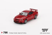 MINI GT 1/64 Nissan Skyline GT-R R34 V-spec Active Red (RHD)