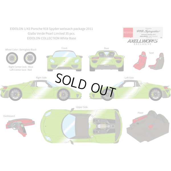 画像13: EIDOLON 1/43 Porsche 918 Spyder weissach package 2011 Giallo Verde Pearl Limited 35 pcs.