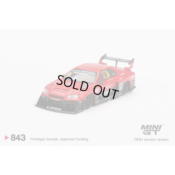 画像1: MINI GT 1/64 Nissan LB-ER34 Super Silhouette Skyline Red/Black (RHD)