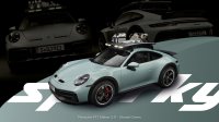 sparky (Tiny x Spark model) 1/64 Porsche 911 2023 Dakar 3.0 Shade Green