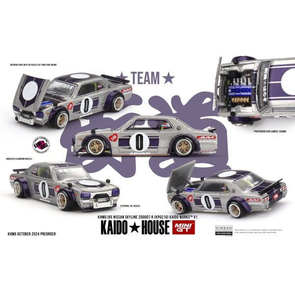 画像1: MINI GT 1/64 Nissan Skyline GT-R (KPGC10) Kaido Works V1 (RHD)