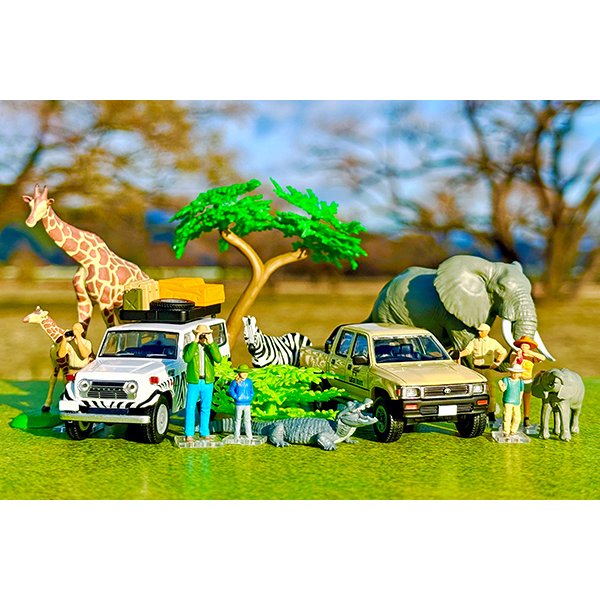 画像10: TOMYTEC 1/64 "Kaiyodo (海洋堂)" x "Tomica Limited Vintage" Diorama Collection 64 #CarSnap28a Safari 1 (with Toyota Land Cruiser FJ56V)