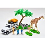 TOMYTEC 1/64 "Kaiyodo (海洋堂)" x "Tomica Limited Vintage" Diorama Collection 64 #CarSnap28a Safari 1 (with Toyota Land Cruiser FJ56V)