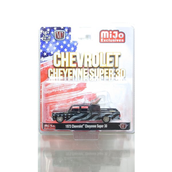 画像1: M2 Machines 1/64 Chevrolet Cheyenne Super 3 1973 Stars & Stripes Black