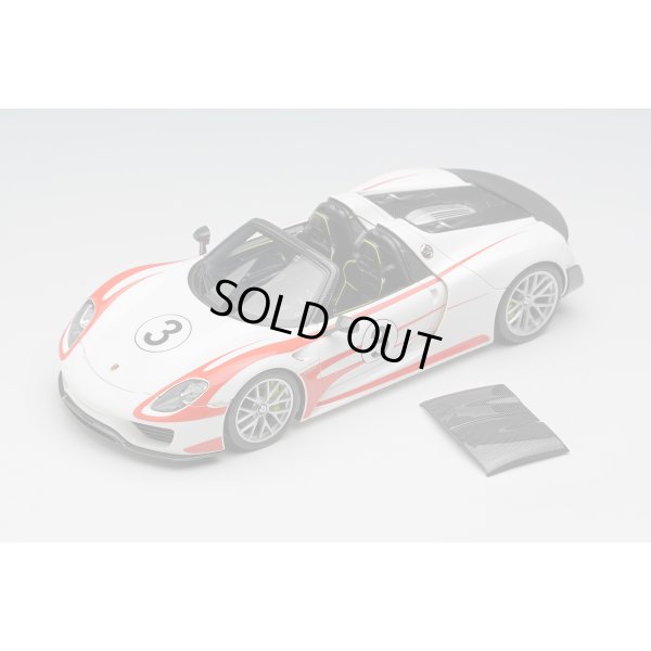 画像6: EIDOLON COLLECTION 1/43 Porsche 918 Spyder Weissach Package 2011 White / Red Salzburg Stripes