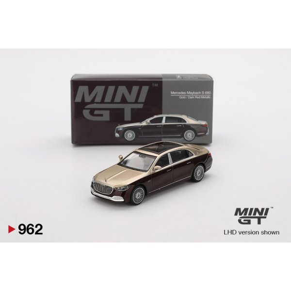 画像1: MINI GT 1/64 Mercedes-Maybach S680 Gold/Dark Red Metallic (RHD)
