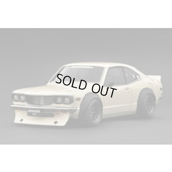 画像1: ignition model 1/18 Mazda Savanna (S124A) Semi-Works White/Watanabe Eight-Spoke 14-inch (Gunmetallic) wheels