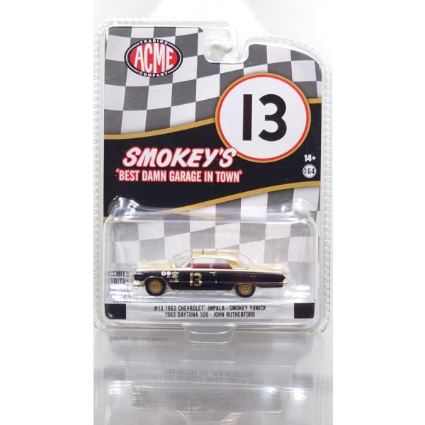 画像1: ACME 1/64 1963 Chevrolet Impala Smokey Yunick 1963 Daytona 500 #13 J. Rutherford