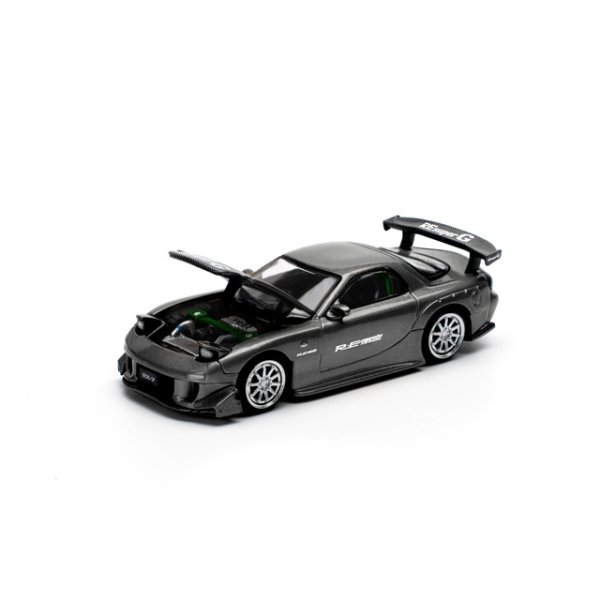 画像2: POP RACE 1/64 MAZDA RX7 RE-AMEMIYA GUN METAL 