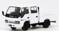 MODEL1 1/64 Isuzu Elf (NHR) Double Cab Light Truck White (LHD)