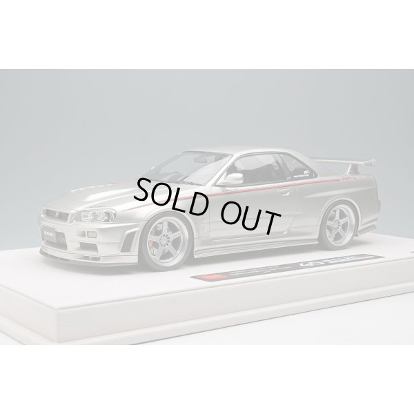 画像2: EIDOLON 1/18 NISSAN SKYLINE GT-R (BNR34 NISMO R-tune Version) 2004 Silver/Nismo Stripe Limited 120 pcs.