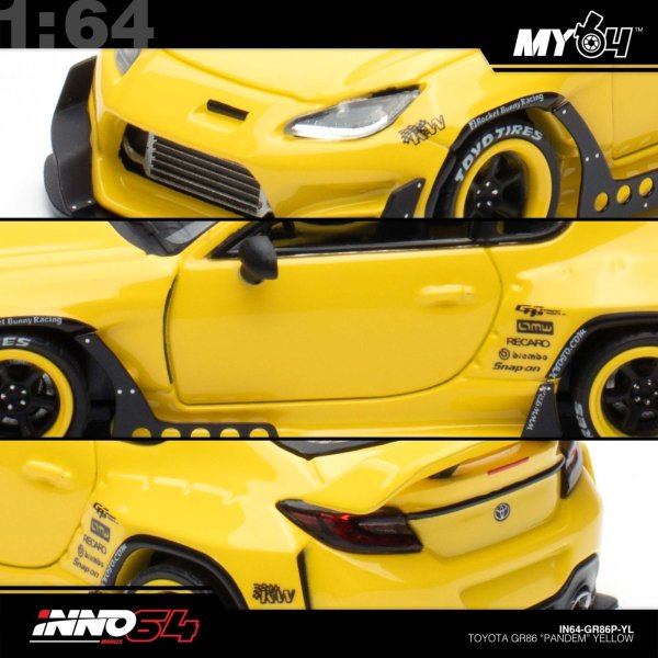 画像3: INNO Models 1/64 Toyota GR86 "Pandem" Yellow