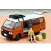 画像1: TOMYTEC 1/64 Limited Vintage NEO Mazda Bongo Brawny Van Custom (Brown) with Roof Carrier and Figure (1)