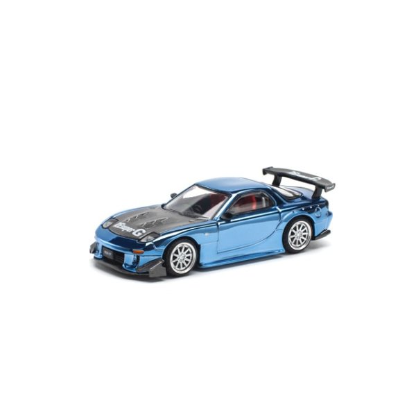 画像1: POP RACE 1/64 Mazda RX7 RE:Amemiya Widebody Blue Chrome