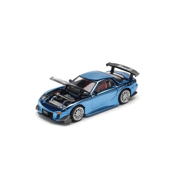 画像2: POP RACE 1/64 Mazda RX7 RE:Amemiya Widebody Blue Chrome