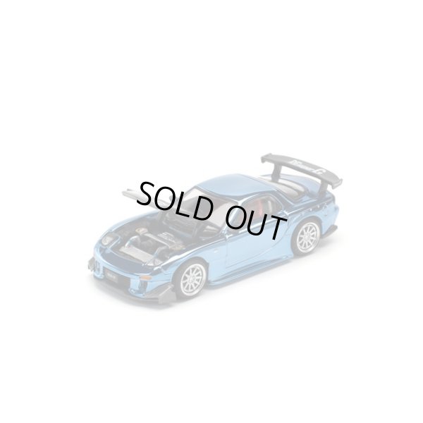 画像2: POP RACE 1/64 Mazda RX7 RE:Amemiya Widebody Blue Chrome
