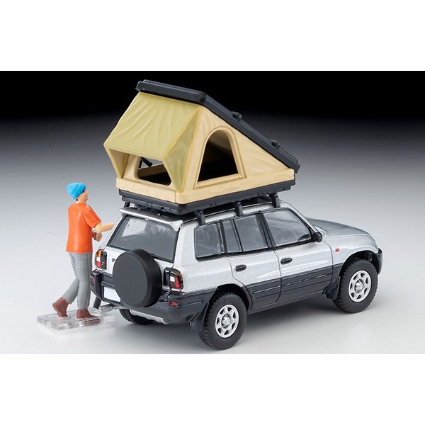 画像2: TOMYTEC 1/64 Limited Vintage NEO Toyota RAV4J V (Silver) with Tent and Figure