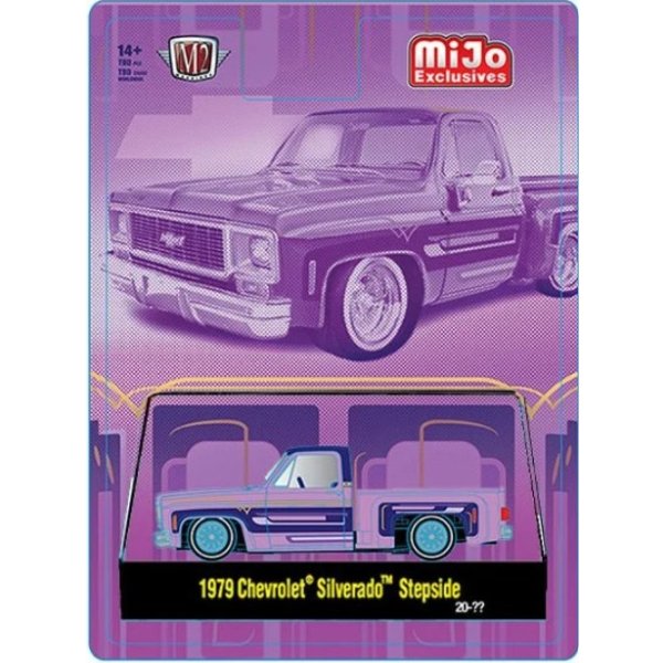 画像2: M2 Machines 1/64 1979 Chevrolet Silverado Stepside Lowrider (Purple)