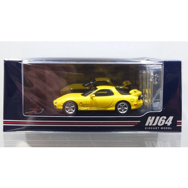 画像1: Hobby Japan 1/64 Mazda RX-7 (FD3S) TYPE R Bathurst R Sunburst Yellow with Engine Display Model