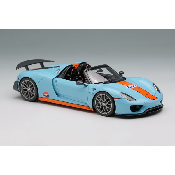 画像5: EIDOLON COLLECTION 1/43 Scale Porsche 918 Spyder Weissach Package 2011 Rear Wing Up Gulf Blue / Orange Stripes (US Spec) Limited 120 pcs.