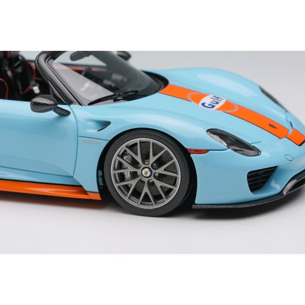 画像6: EIDOLON COLLECTION 1/43 Scale Porsche 918 Spyder Weissach Package 2011 Rear Wing Up Gulf Blue / Orange Stripes (US Spec) Limited 120 pcs.