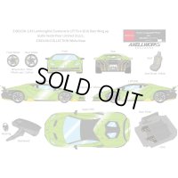 EIDOLON 1/43 Lamborghini Centenario LP770-4 2016 Rear Wing up Giallo Verde Pearl Limited 32 pcs.