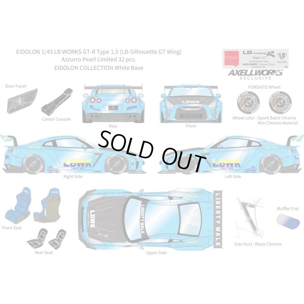 画像13: EIDOLON 1/43 LB WORKS GT-R Type 1.5 (LB-Silhouette GT Wing) Azzurro Pear Limited 32 pcs.