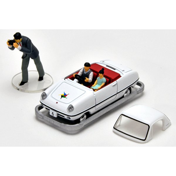 画像1: TOMYTEC 1/64 Limited Vintage こどもの国×TLV Kuni x TLV Datsun Baby No. 6 (White) with Figure