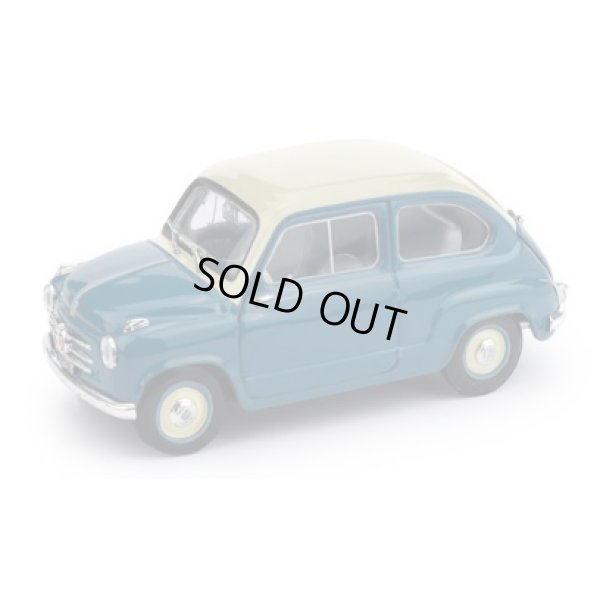 画像1: BRUMM 1/43 Fiat 600 1st Series Sedan 1955 Light Blue/Ivory Two-Tone Special Edition