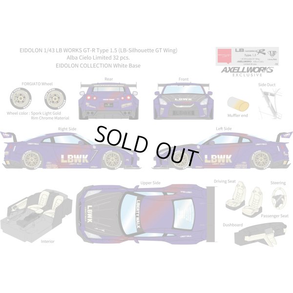 画像13: EIDOLON 1/43 LB WORKS GT-R Type 1.5 (LB-Silhouette GT Wing) Alba Cielo Limited 32 pcs.