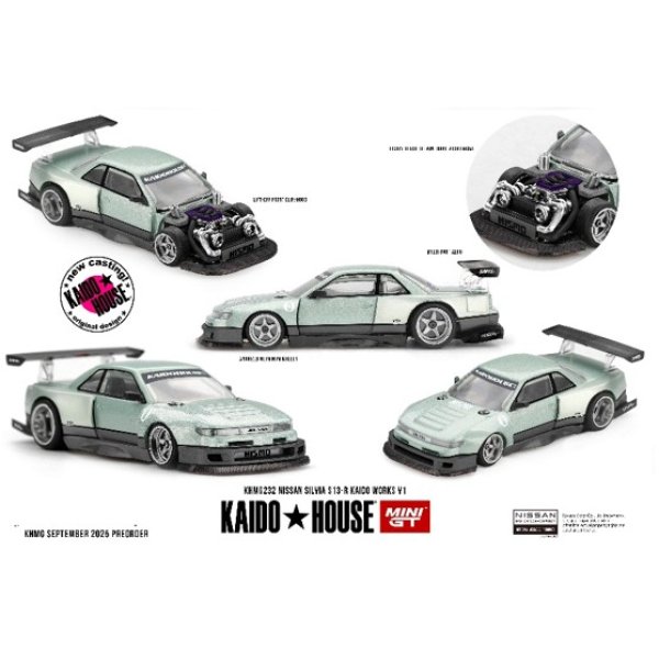 画像1: MINI GT 1/64 Nissan Silvia S13-R KAIDO WORKS V1 (RHD)